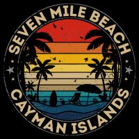 Seven Mile Beach Souvenir Cayman Islands Reminder Drawstring Bag