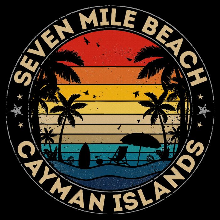 Seven Mile Beach Souvenir Cayman Islands Reminder Drawstring Bag