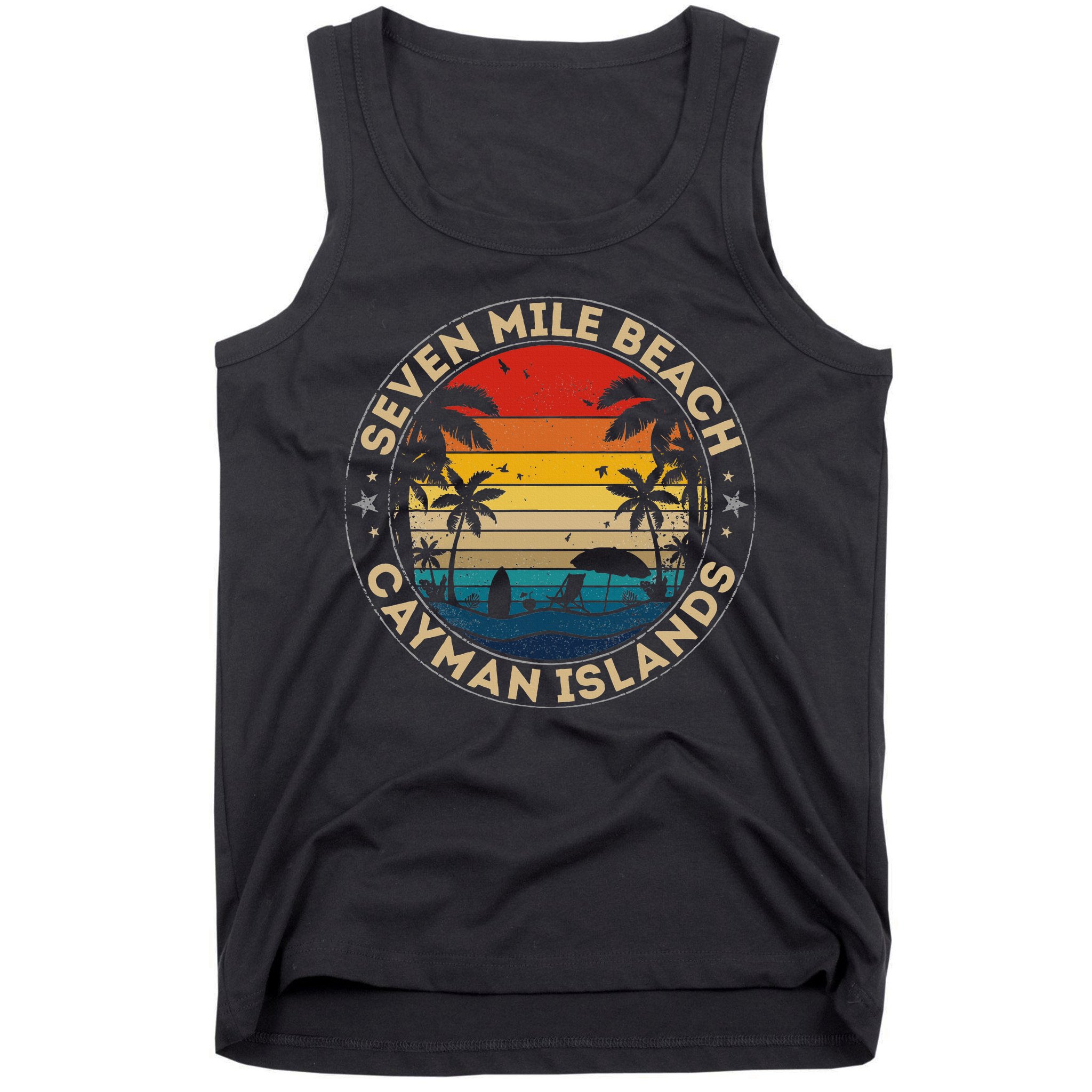 Seven Mile Beach Souvenir Cayman Islands Reminder Tank Top
