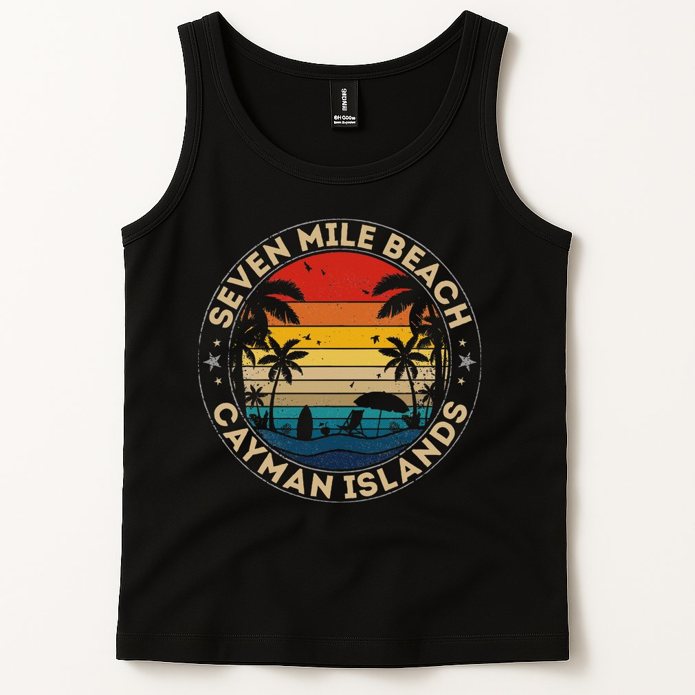 Seven Mile Beach Souvenir Cayman Islands Reminder Tank Top