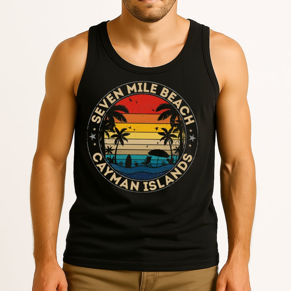 Seven Mile Beach Souvenir Cayman Islands Reminder Tank Top