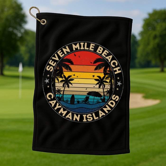 Seven Mile Beach Souvenir Cayman Islands Reminder Golf Towel