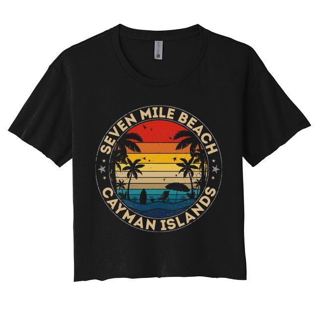 Seven Mile Beach Souvenir Cayman Islands Reminder Crop Top