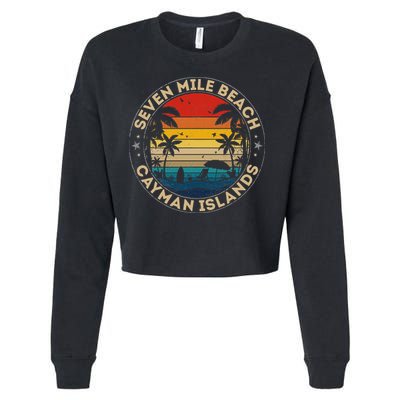 Seven Mile Beach Souvenir Cayman Islands Reminder Cropped Pullover Crew