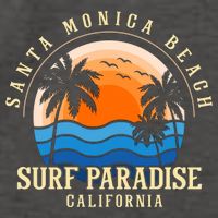Santa Monica Beach California Vector Backpack