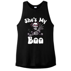 SheS My Boo Matching Halloween Pajama Couples HeS My Boo Ladies PosiCharge Tri-Blend Wicking Tank