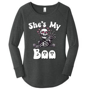 SheS My Boo Matching Halloween Pajama Couples HeS My Boo Women's Perfect Tri Tunic Long Sleeve Shirt