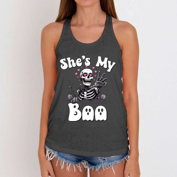 SheS My Boo Matching Halloween Pajama Couples HeS My Boo Women's Knotted Racerback Tank