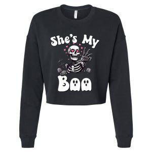 SheS My Boo Matching Halloween Pajama Couples HeS My Boo Cropped Pullover Crew