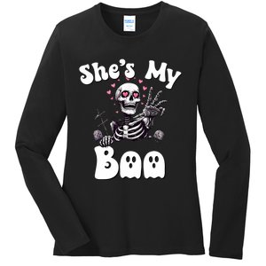 SheS My Boo Matching Halloween Pajama Couples HeS My Boo Ladies Long Sleeve Shirt