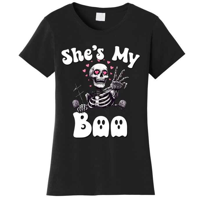 SheS My Boo Matching Halloween Pajama Couples HeS My Boo Women's T-Shirt