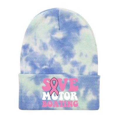 Save Motor Boating Breast Cancer Pink Ribbon Gift Tie Dye 12in Knit Beanie