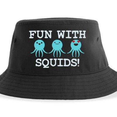 Squid Marine Biologist Teacher Student Gift Sustainable Bucket Hat