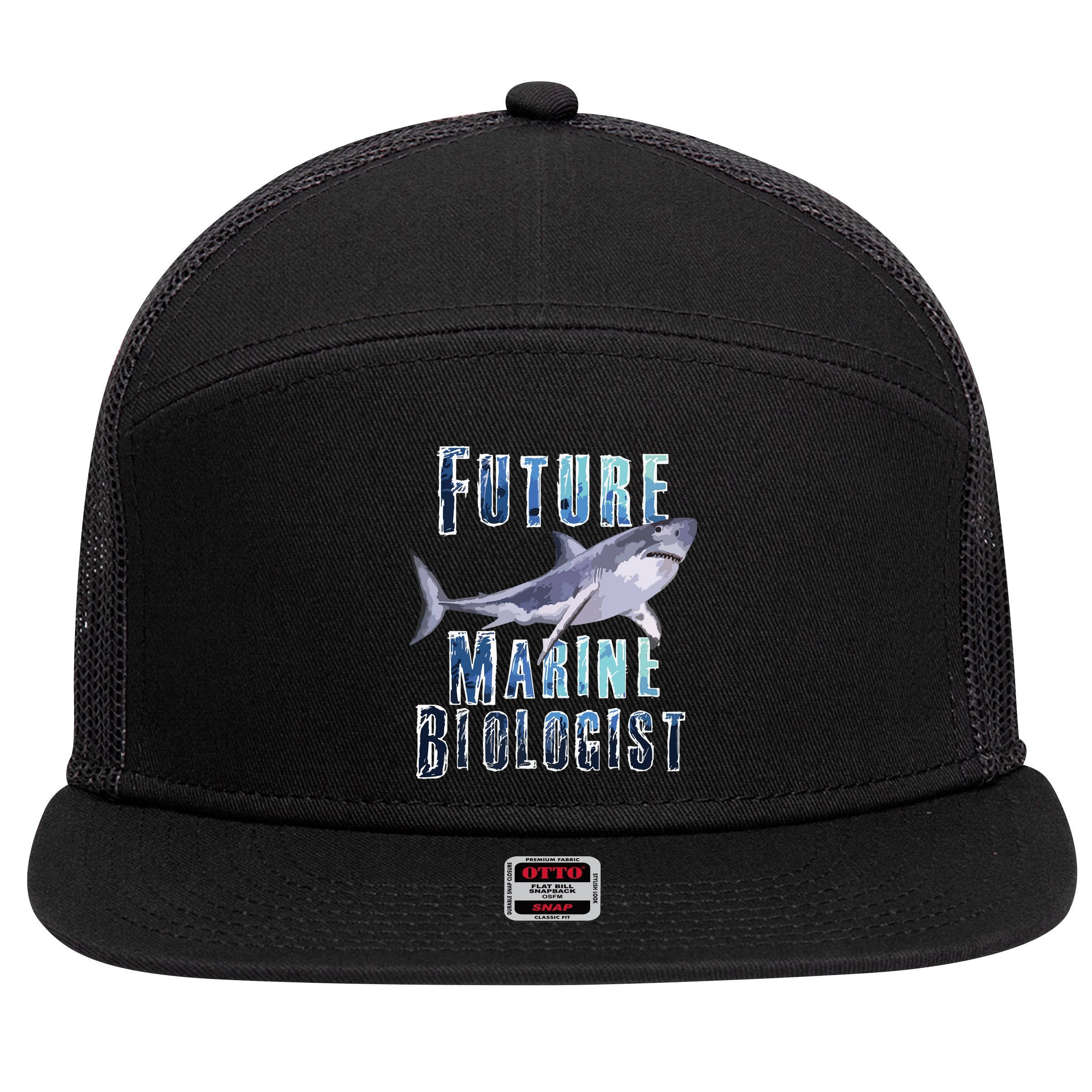 Shark Marine Biology Future Biologist Science Premium 7 Panel Mesh Trucker Snapback Hat