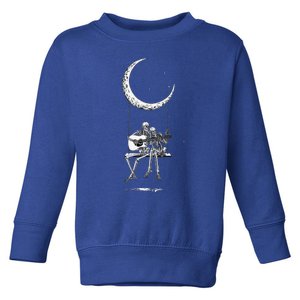 Skeleton Moon Band Rock And Roll Concert Graphic Toddler Sweatshirt