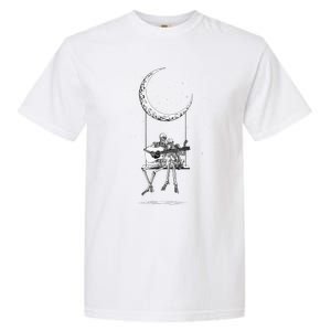 Skeleton Moon Band Rock And Roll Concert Graphic Garment-Dyed Heavyweight T-Shirt