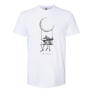 Skeleton Moon Band Rock And Roll Concert Graphic Softstyle CVC T-Shirt