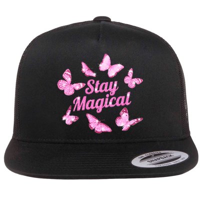 Stay Magical Butterfly Cute Gift Flat Bill Trucker Hat