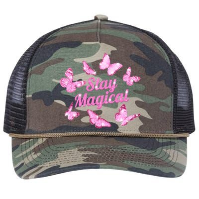 Stay Magical Butterfly Cute Gift Retro Rope Trucker Hat Cap