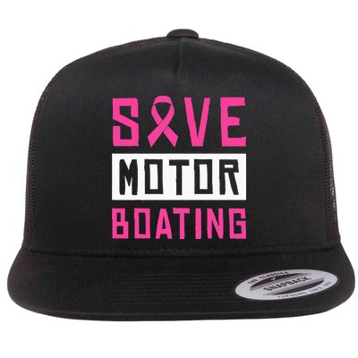 Save Motor Boating Fighting Breast Cancer Flatbill Hat