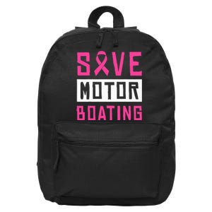 Save Motor Boating Fighting Breast Cancer 16 in Basic Backpack