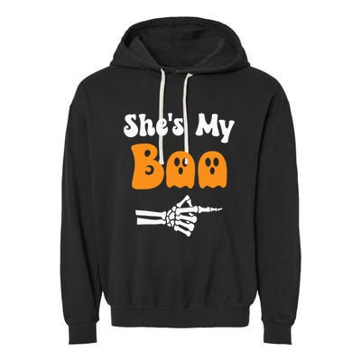 SheS My Boo Matching Halloween Pajama Garment-Dyed Fleece Hoodie
