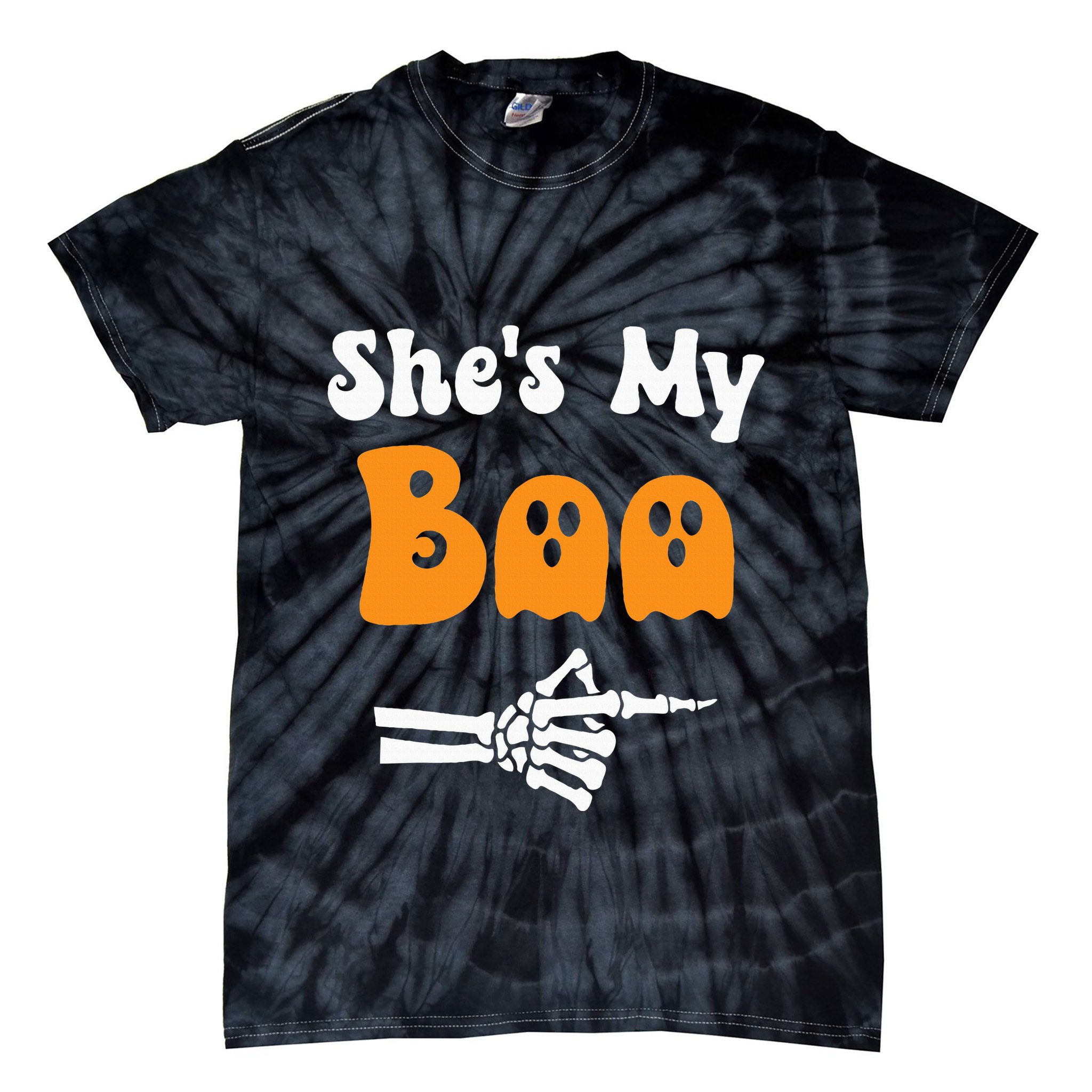 SheS My Boo Matching Halloween Pajama Tie-Dye T-Shirt