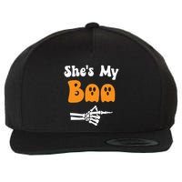 SheS My Boo Matching Halloween Pajama Wool Snapback Cap