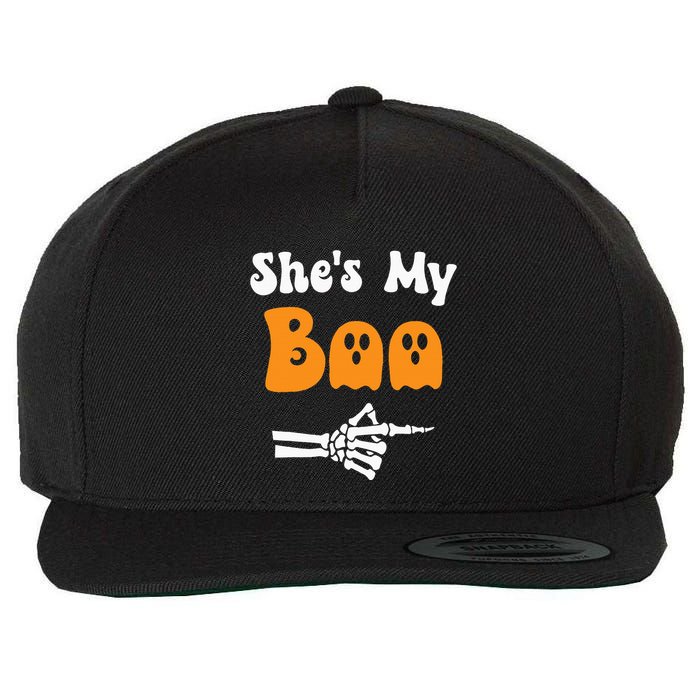 SheS My Boo Matching Halloween Pajama Wool Snapback Cap