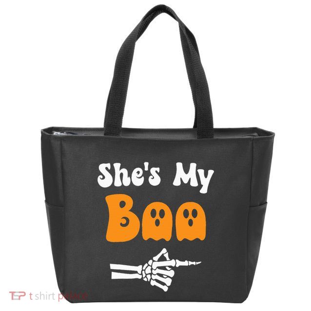 SheS My Boo Matching Halloween Pajama Zip Tote Bag