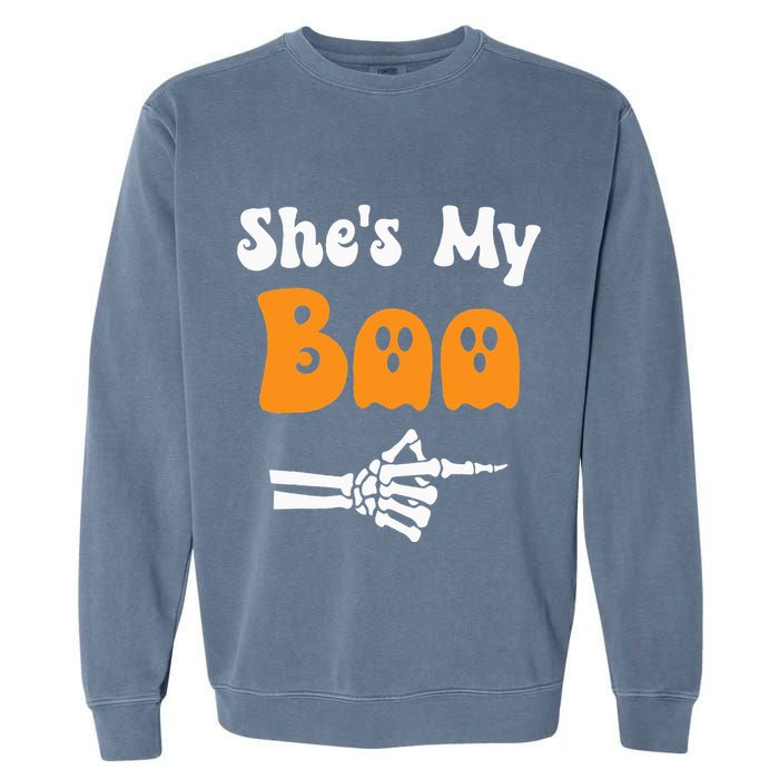 SheS My Boo Matching Halloween Pajama Garment-Dyed Sweatshirt