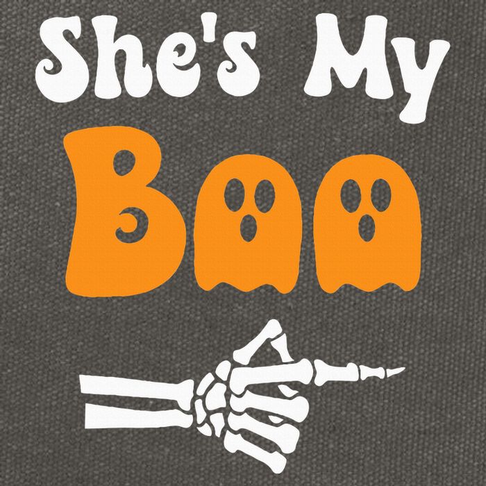 SheS My Boo Matching Halloween Pajama Cotton Canvas Backpack