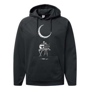 Skeleton Moon Band Rock And Roll Concert Performance Fleece Hoodie