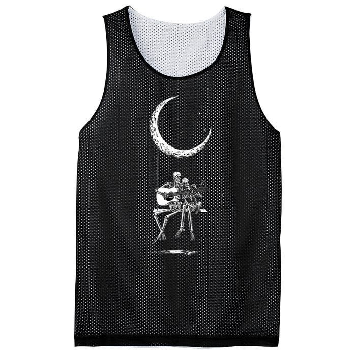 Skeleton Moon Band Rock And Roll Concert Mesh Reversible Basketball Jersey Tank