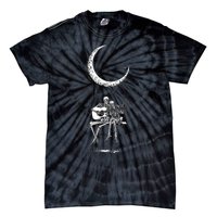 Skeleton Moon Band Rock And Roll Concert Tie-Dye T-Shirt