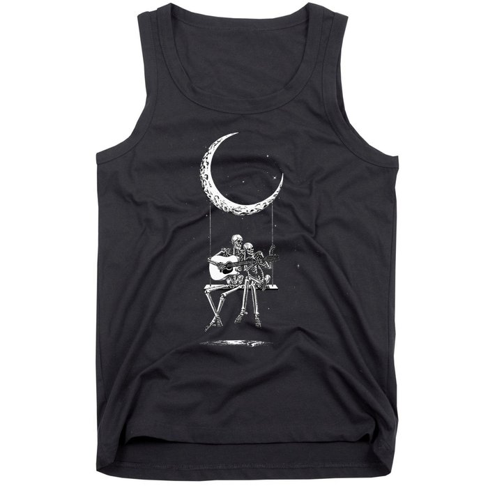 Skeleton Moon Band Rock And Roll Concert Tank Top