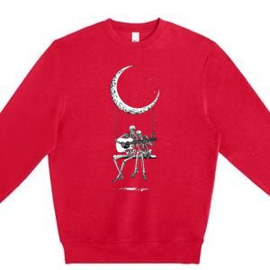 Skeleton Moon Band Rock And Roll Concert Premium Crewneck Sweatshirt