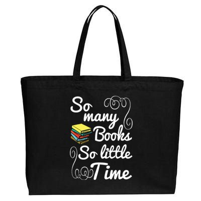 So Many Books Little Time Books Lover Cotton Canvas Jumbo Tote