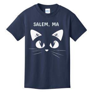 Salem MA Black Cat Halloween Kids T-Shirt