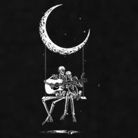 Skeleton Moon Band Rock And Roll Halloween Lazy Costume Ladies PosiCharge Tri-Blend Wicking Tank