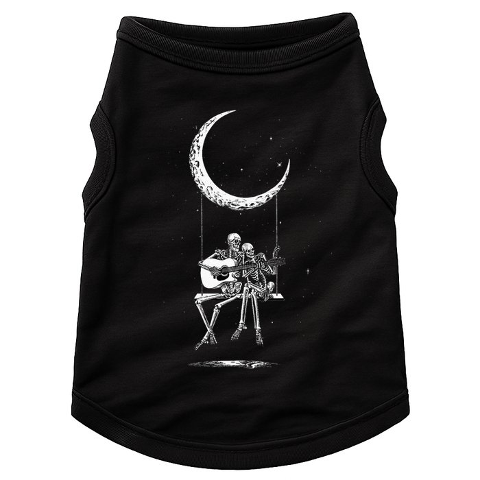 Skeleton Moon Band Rock And Roll Halloween Lazy Costume Doggie Tank