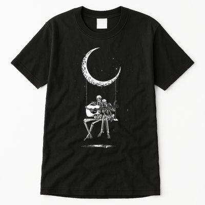 Skeleton Moon Band Rock And Roll Halloween Lazy Costume Tall T-Shirt