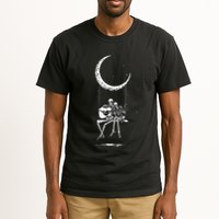 Skeleton Moon Band Rock And Roll Halloween Lazy Costume Tall T-Shirt