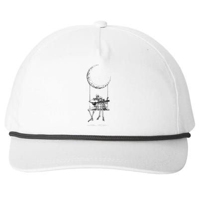 Skeleton Moon Band Rock And Roll Halloween Lazy Costume Snapback Five-Panel Rope Hat