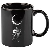Skeleton Moon Band Rock And Roll Halloween Lazy Costume 11oz C Handle Ceramic Mug