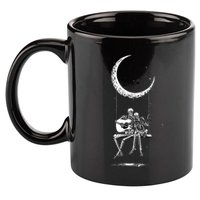 Skeleton Moon Band Rock And Roll Halloween Lazy Costume 11oz C Handle Ceramic Mug