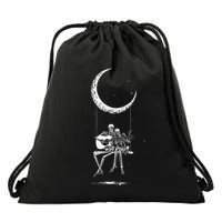 Skeleton Moon Band Rock And Roll Halloween Lazy Costume Drawstring Bag