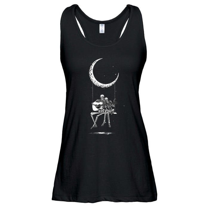 Skeleton Moon Band Rock And Roll Halloween Lazy Costume Ladies Essential Flowy Tank