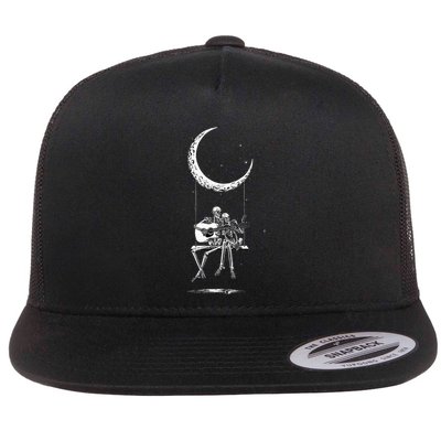 Skeleton Moon Band Rock And Roll Halloween Lazy Costume Flatbill Hat