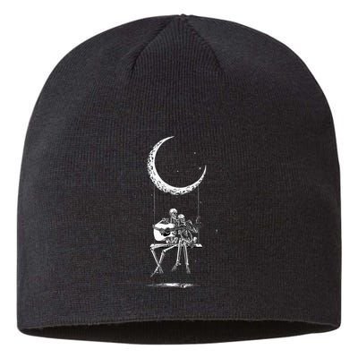 Skeleton Moon Band Rock And Roll Halloween Lazy Costume Sustainable Beanie